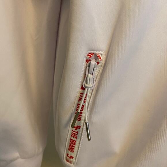 NWT LF The brand white zip up jacket red detailing - Picture 3 of 5